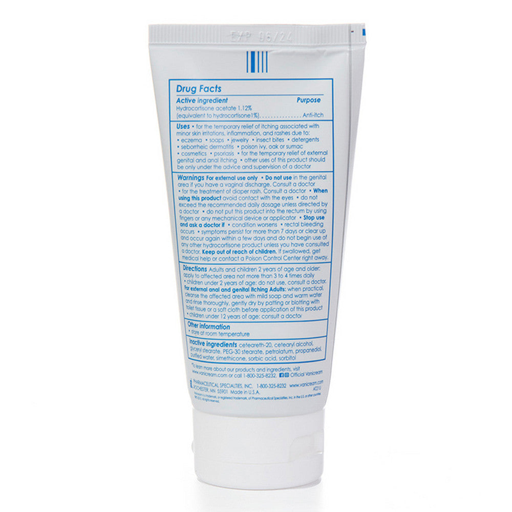 Vanicream HC 1% Hydrocortisone Anti-Itch Cream For Skin, 2 oz, 2pack