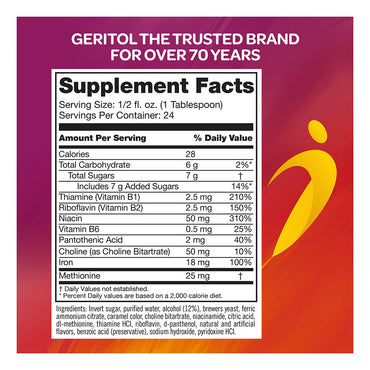 Geritol With Ferrex Tonic, High Potency Vitamin And Iron Supplement, 12 Oz