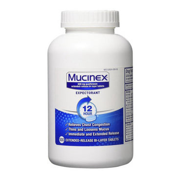 Mucinex 12-Hour Chest Congestion Expectorant Tablets, 500 Ea