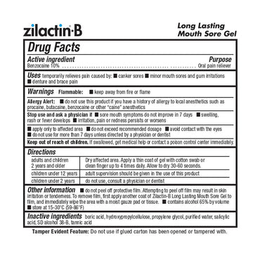 Zilactin Cold Sore Gel, Medicated Gel, 0.25 Oz