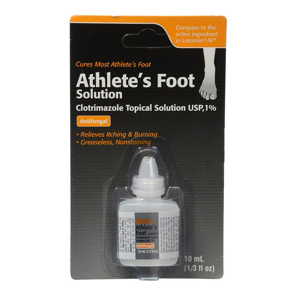 Clotrimazole Topical Solution USP 1%, Athletes Foot Solution Antifungal Drops, 10 Ml
