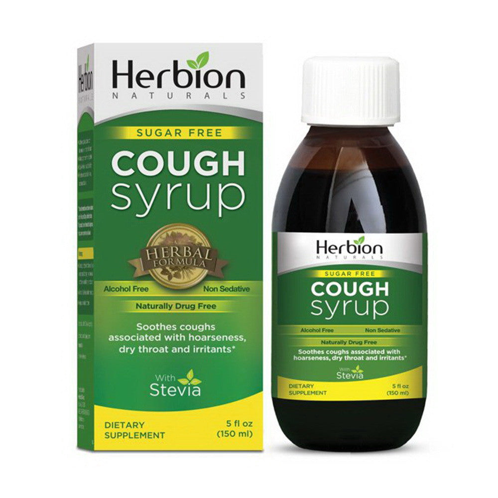 Herbion Naturals Sugar Free Cough Syrup with Stevia, 5 Oz