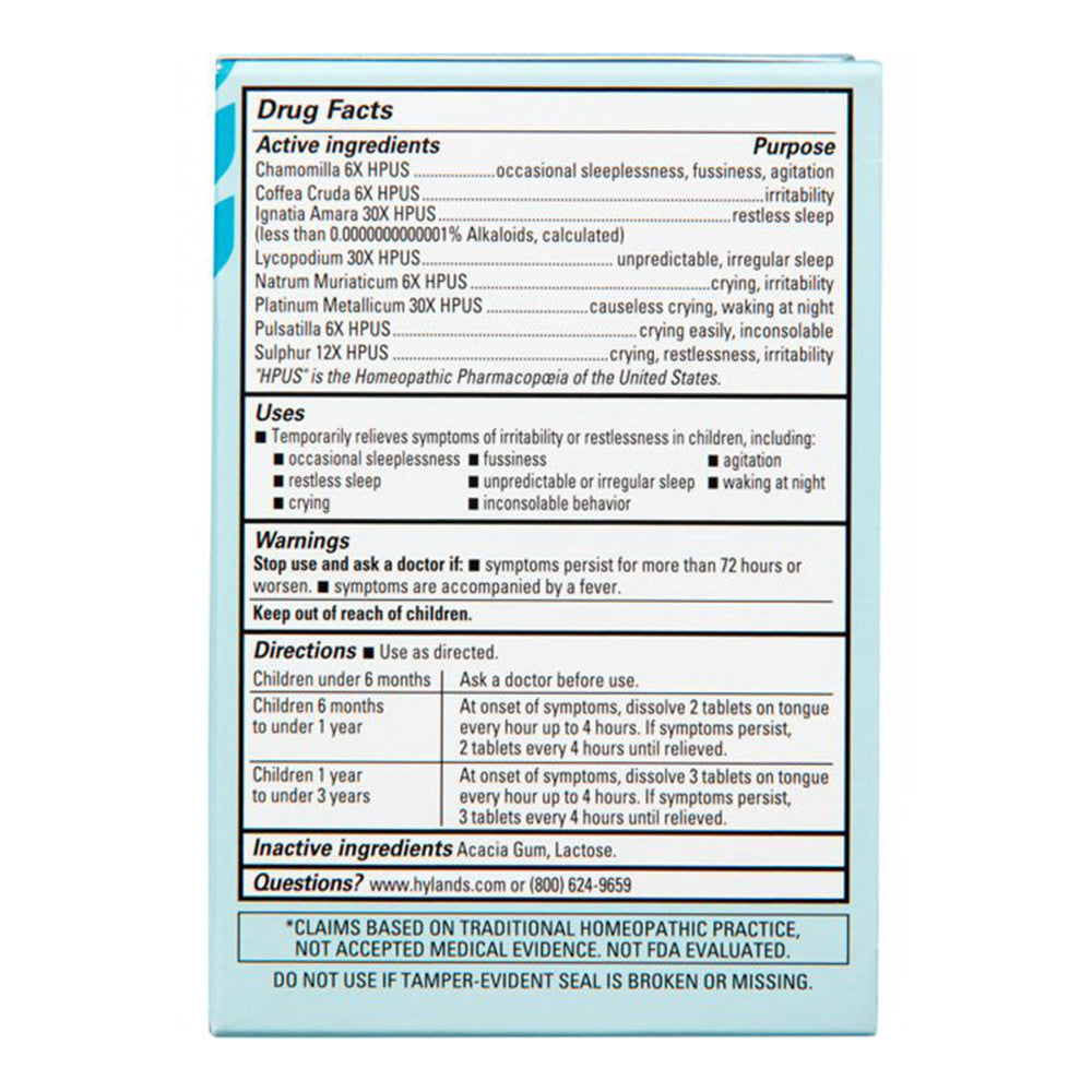 Hylands Baby Natural Relief Quick Dissolving Calming Tablets, 125 Ea