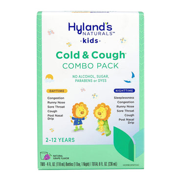 Hylands Naturals Kids Cough And Mucus Day And Nighttime Cough Medicine Combo Pack for Ages 2 TO 12, 8 Oz