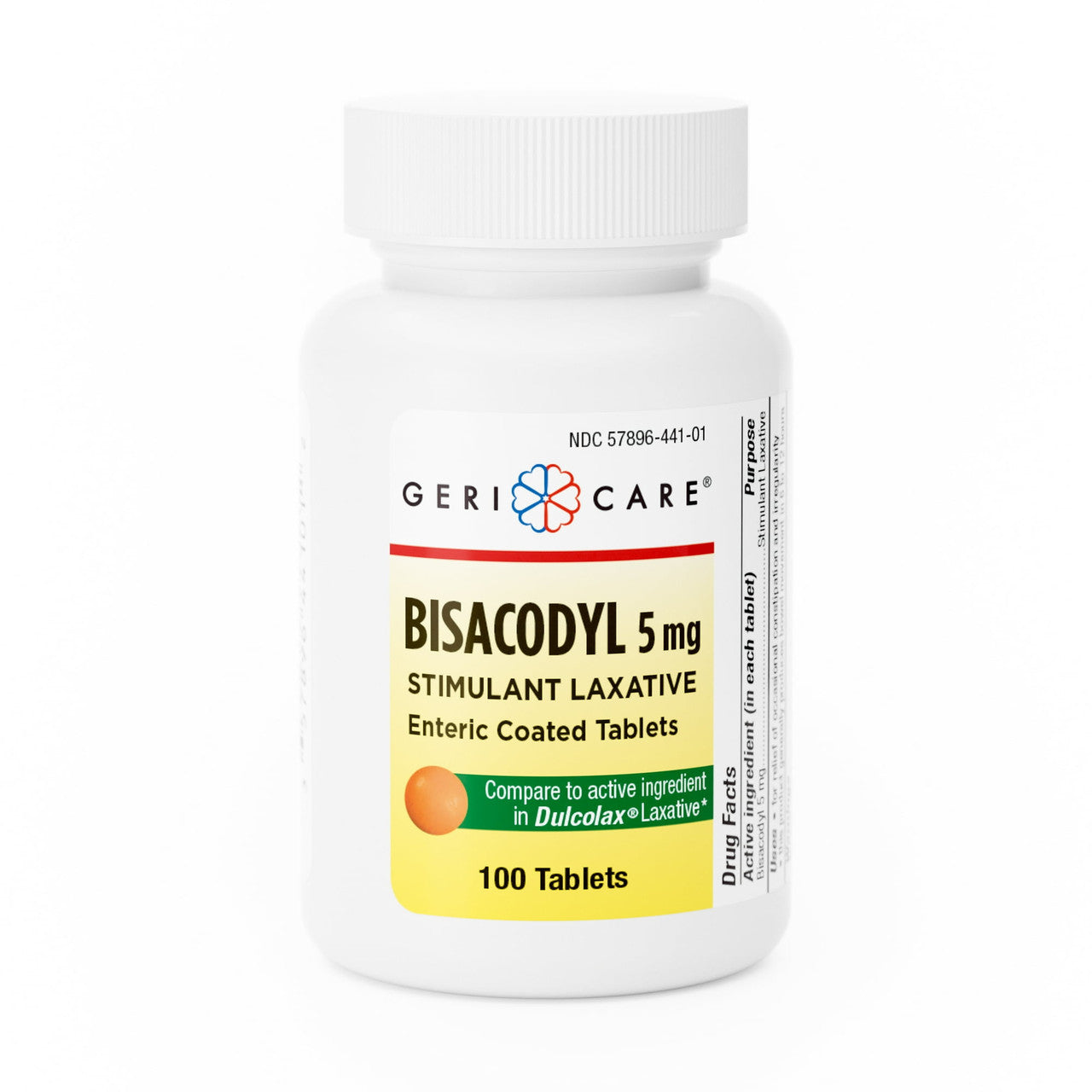Bisacodyl Stimulant Laxative 5 Mg Enteric Coated Tablets, 100 Ea