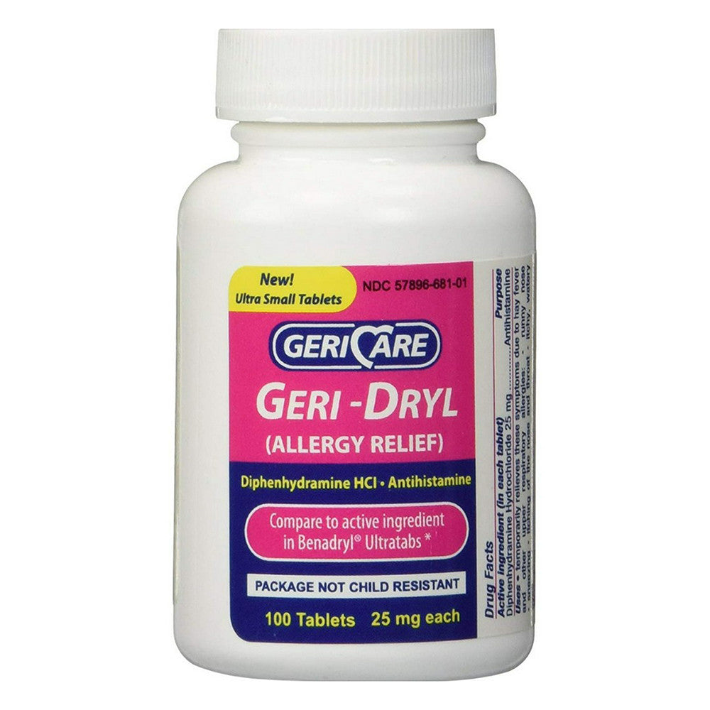 Geri Care Allergy Relief Diphenhydramine Hcl Antihistamine, 100 Ea