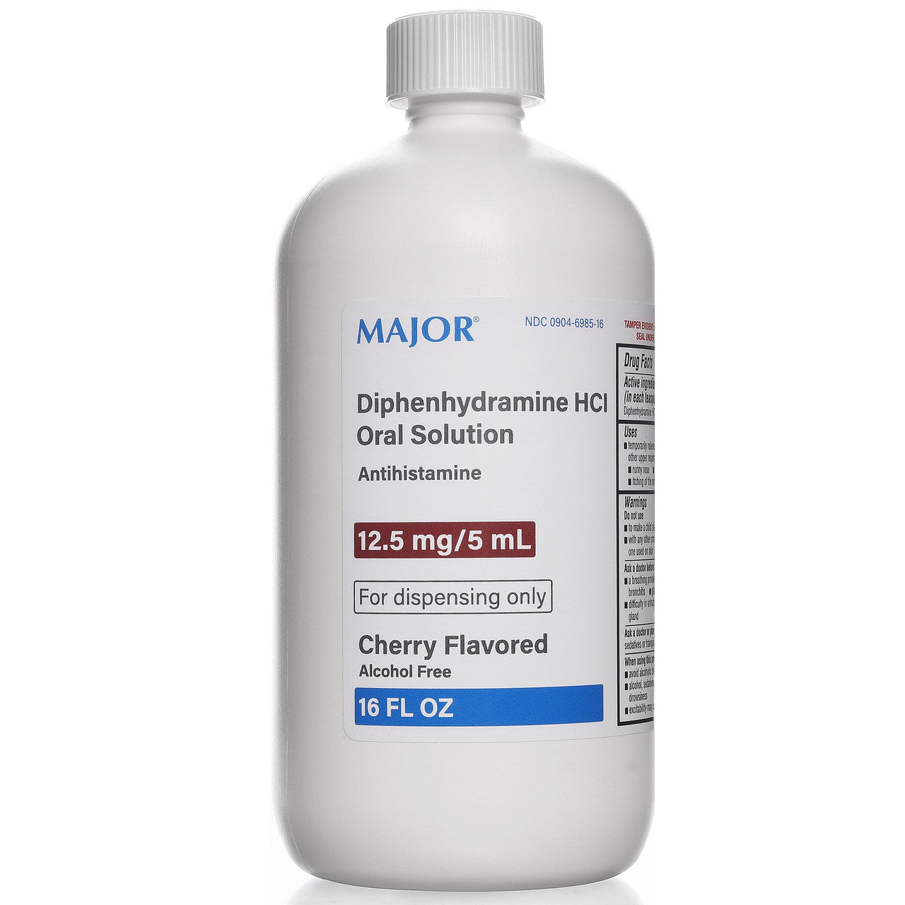 Major Diphenhydramine Hydrochloride Oral Solution USP 12.5 Mg, 16 Oz