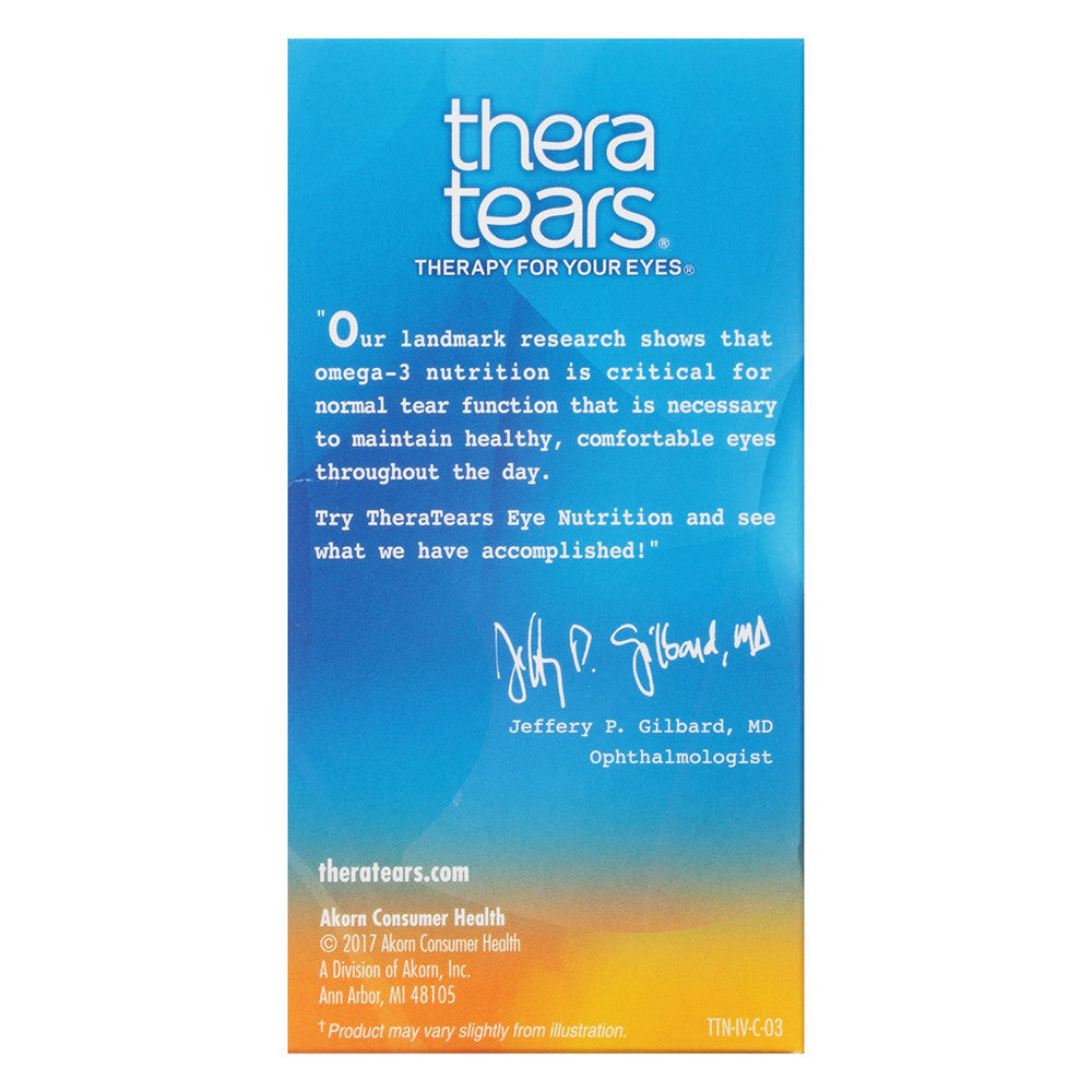 Thera Tears Eye Nutrition Omega-3 Supplement With Vitamin E, Capsules - 90 Ea