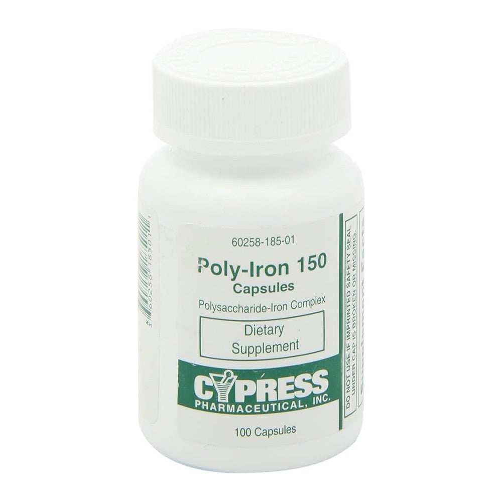 Cypress Poly Iron 150 Mg Capsules, 100 Ea