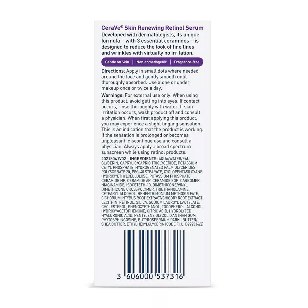 CeraVe Skin Renewing Retinol Face Serum, 1 Oz