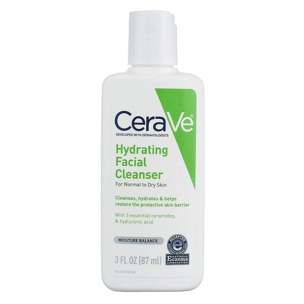CeraVe Hydrates Skin Travel Size Barrier Support Hydrating Facial Cleanser 3Oz (87ml)