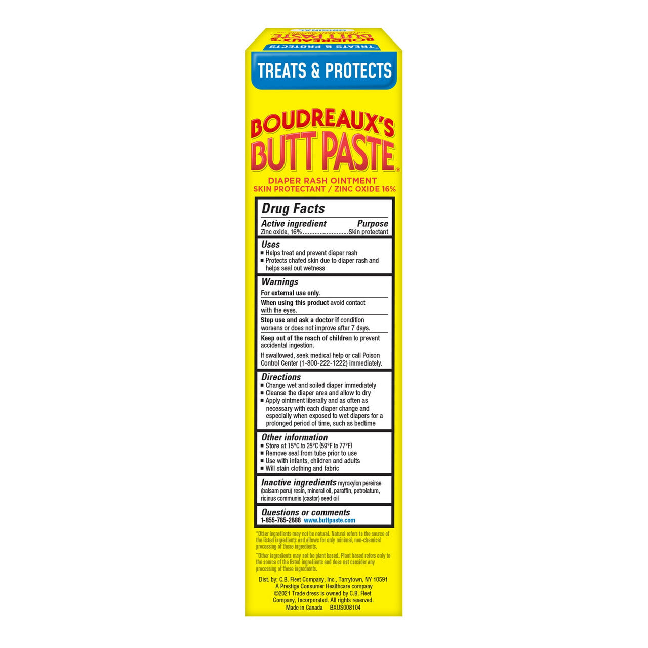 Boudreauxs Butt Paste Diaper Rash Ointment Tube, Skin Protectant, 4 Oz