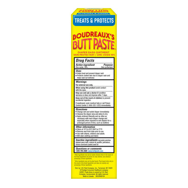 Boudreauxs Butt Paste Diaper Rash Ointment Tube, Skin Protectant, 4 Oz