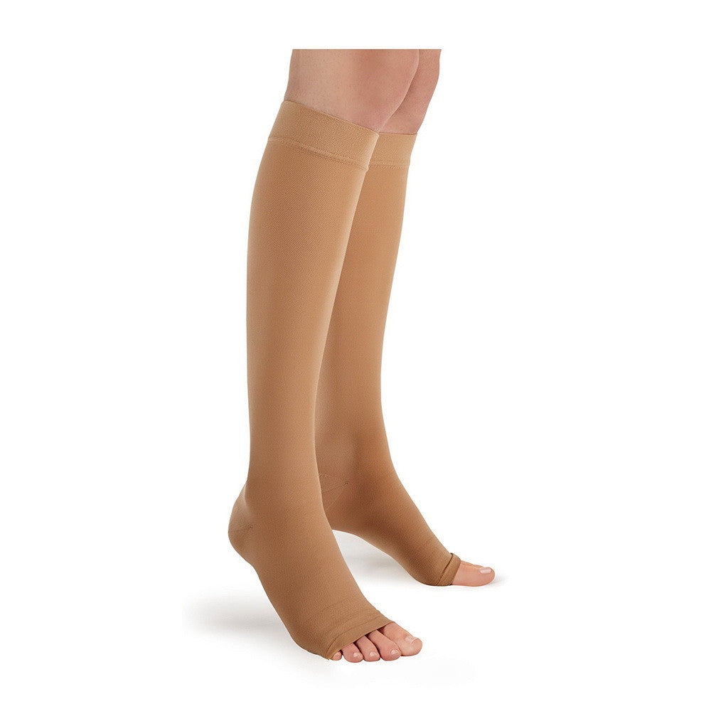 Futuro Therapeutic Support, Firm Compression Knee High, Open Toe, Beige, Medium - 1 Ea