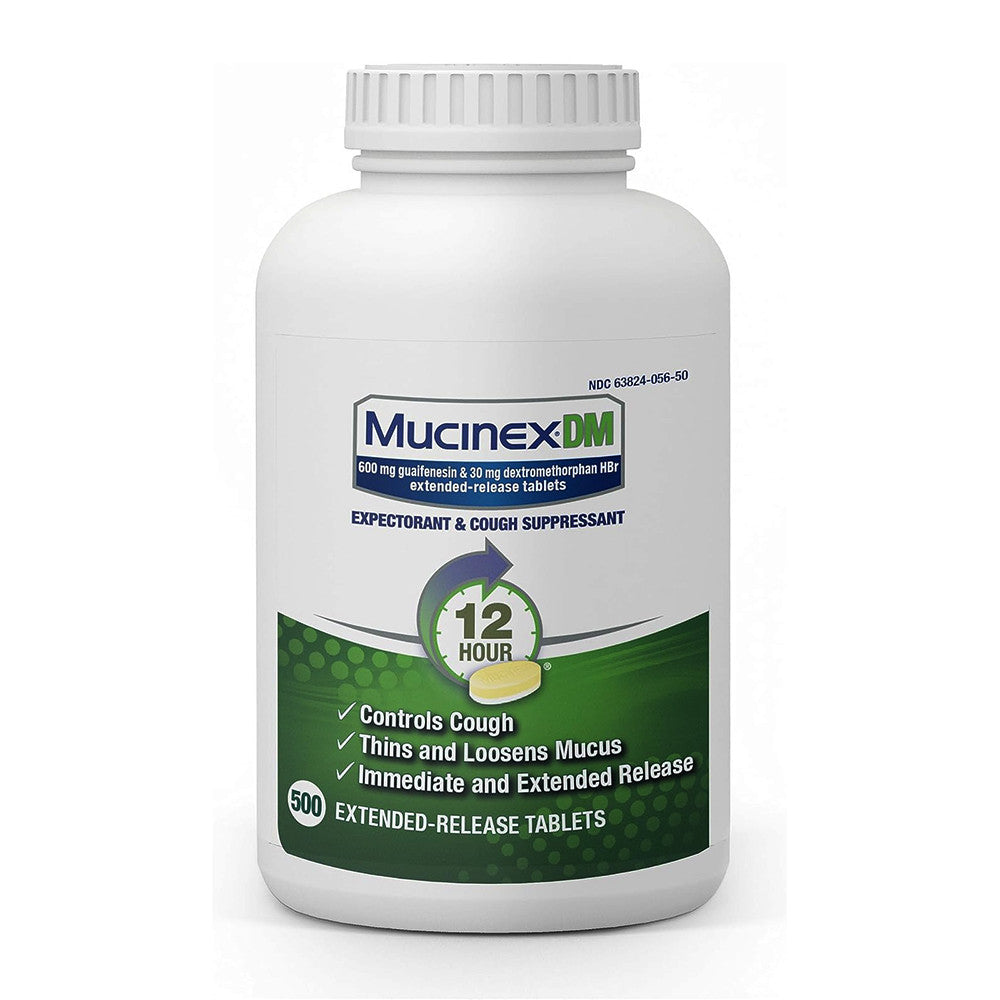 Mucinex DM Expectorant And Cough Suppressant 12 Hour Tablets, 500 Ea