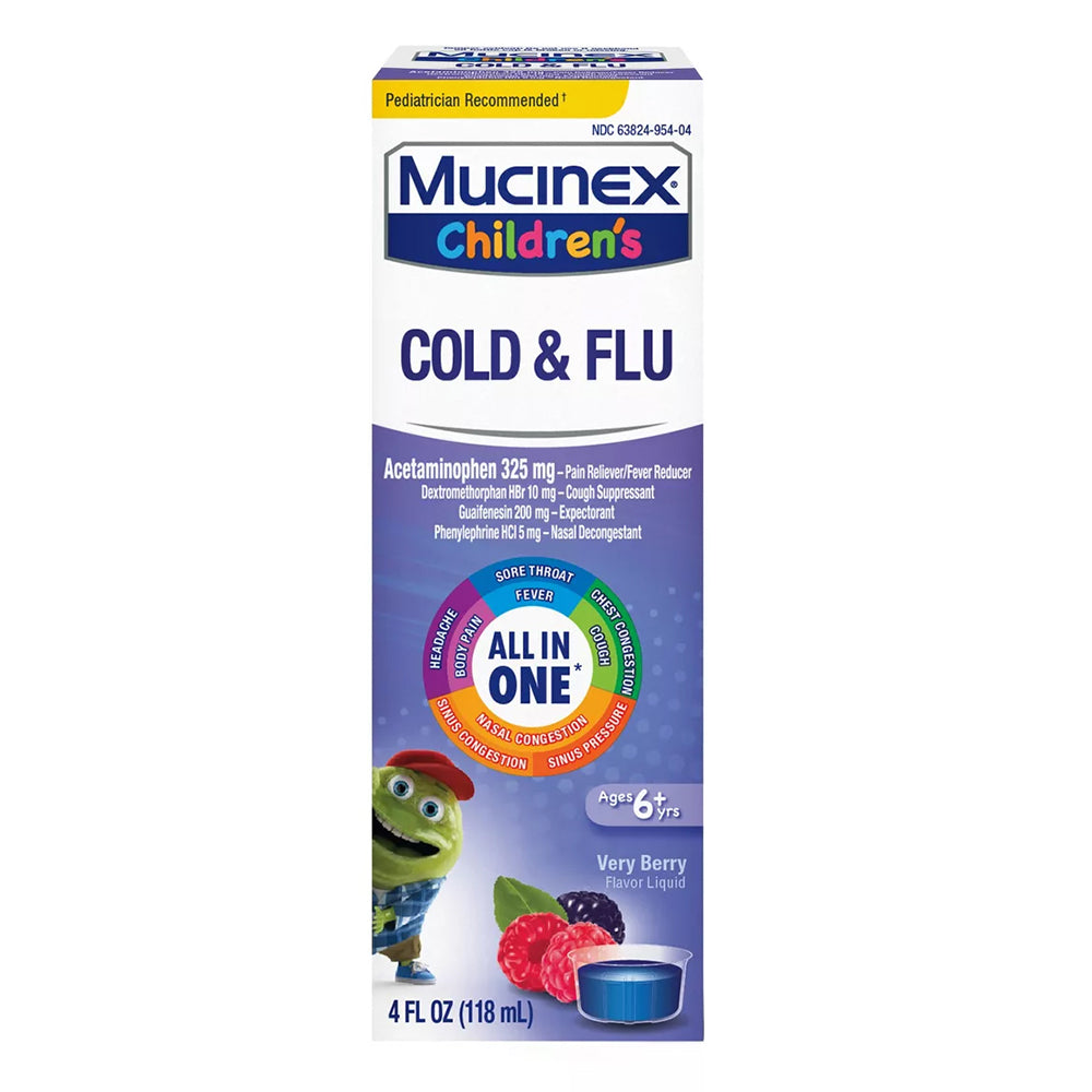 Mucinex Childrens Cold, Cough And Sore Throat Liquid - 4 Oz