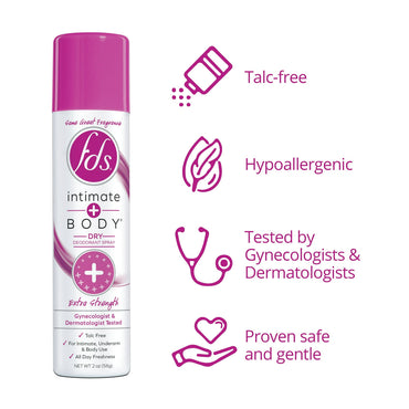FDS Intimate Deodorant Spray, Extra Strength, 2 Oz