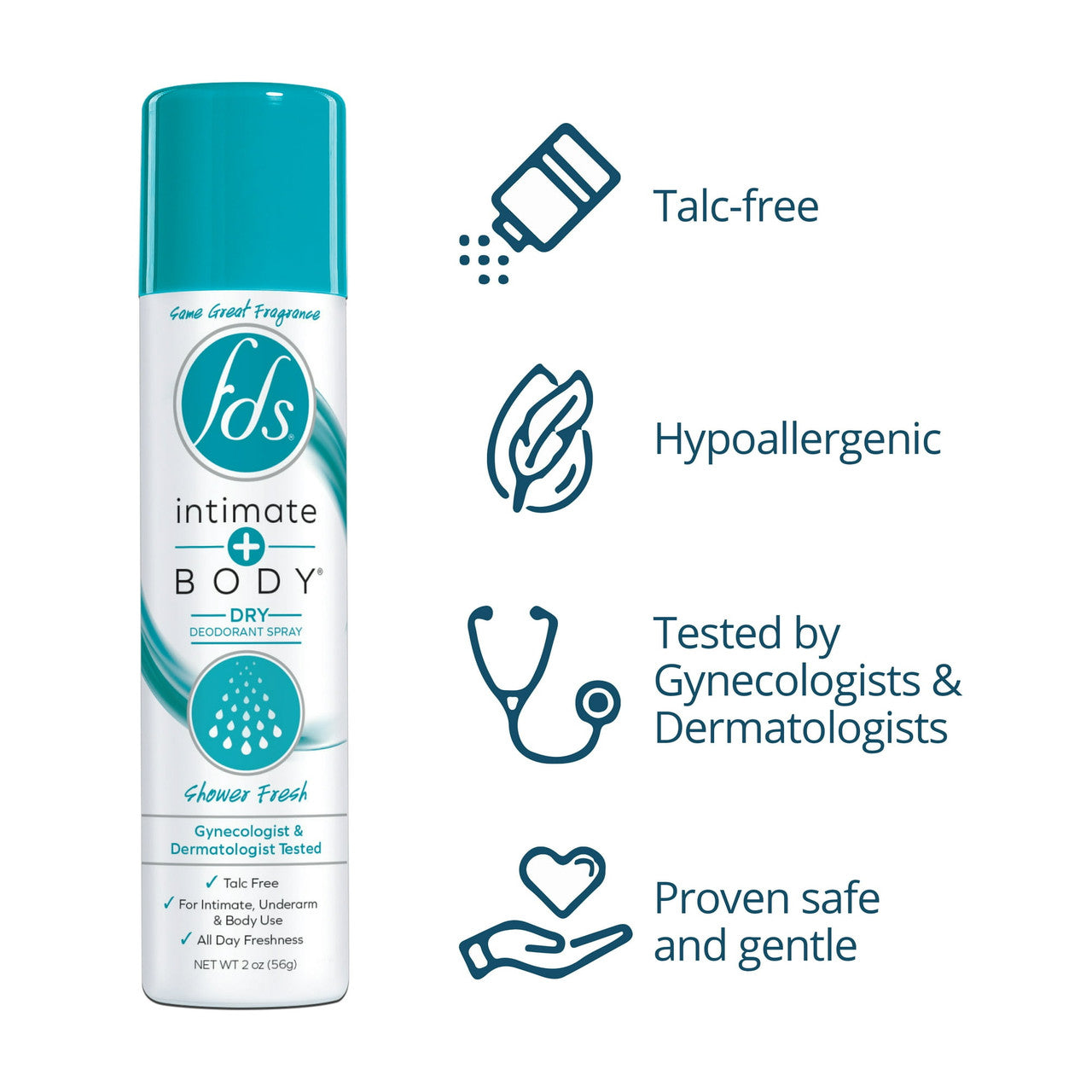 Fds Feminine Shower Fresh Deodorant Spray - 2 Oz