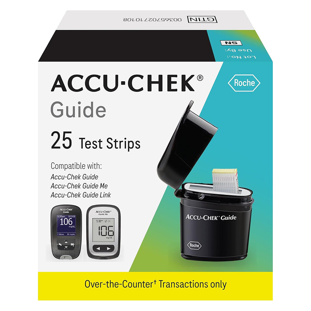 Accu Chek Guide Blood Glucose Test Strips 25Ea