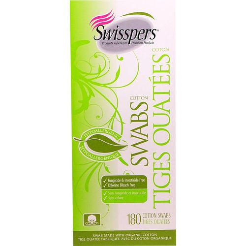 Organic Essentials Biodegradable Pure Cotton Swabs - 180 Ea