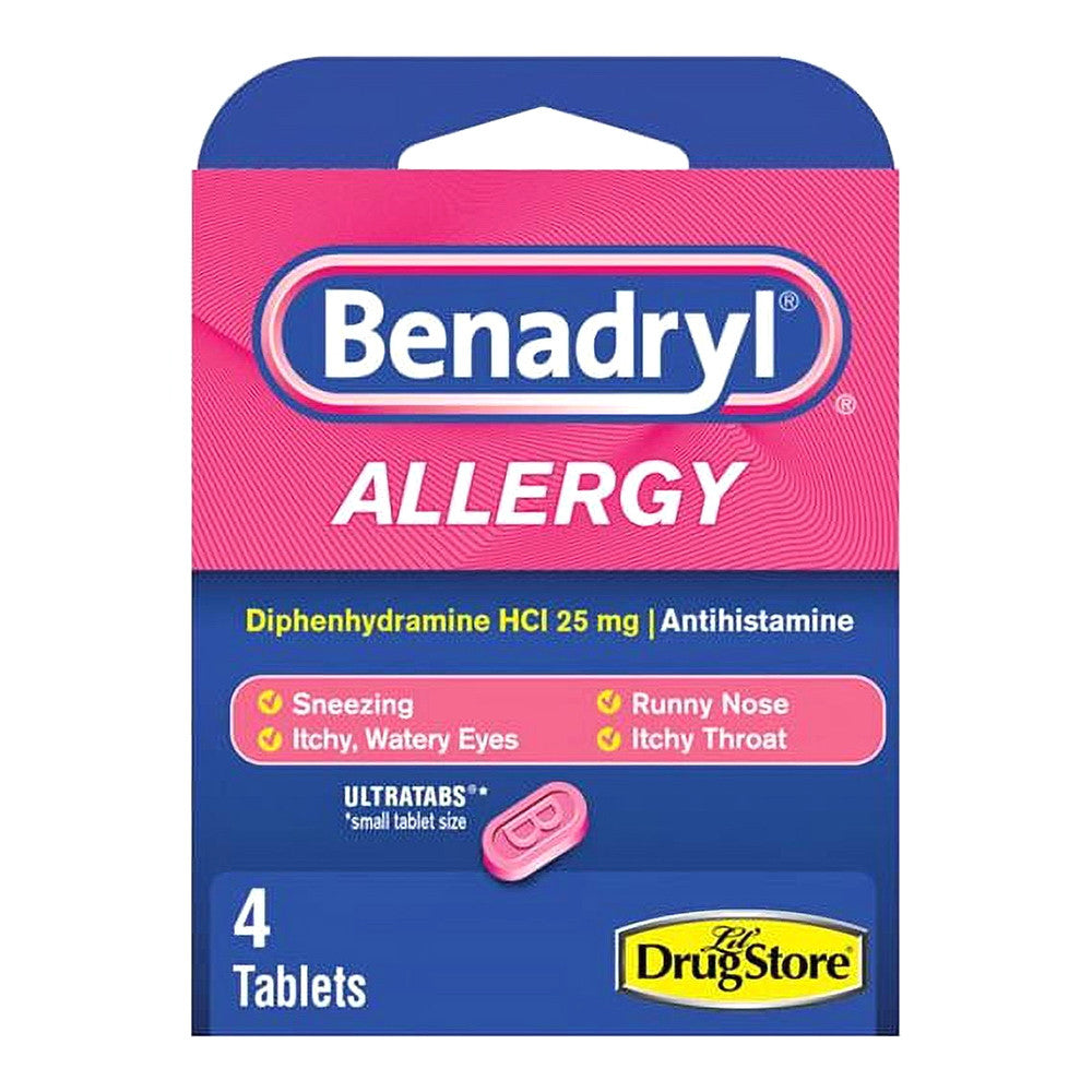 Benadryl Allergy Relief Tablets, 4 Ea, 6 Pack