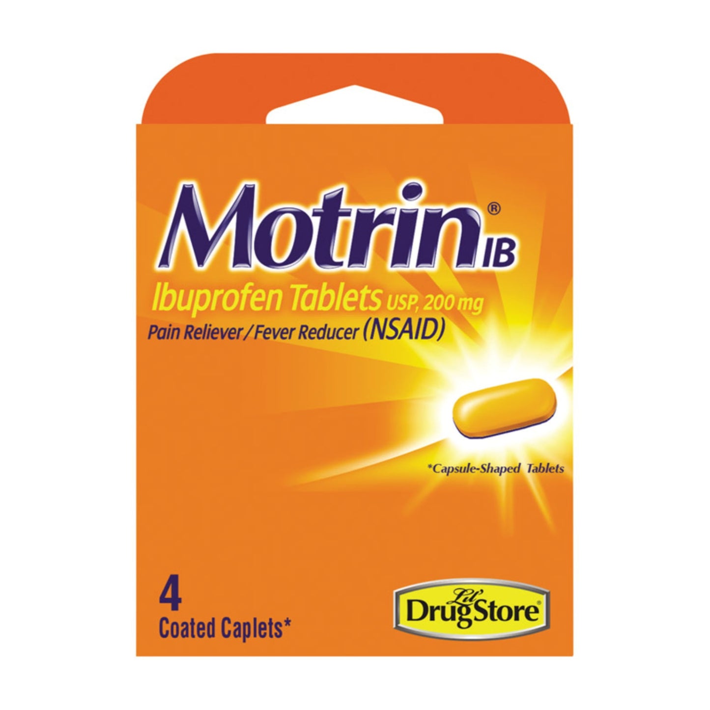 Motrin Ib Ibuprofen Usp 200 Mg Tablets, Travel Pack - 4 Ea, 6 Pack