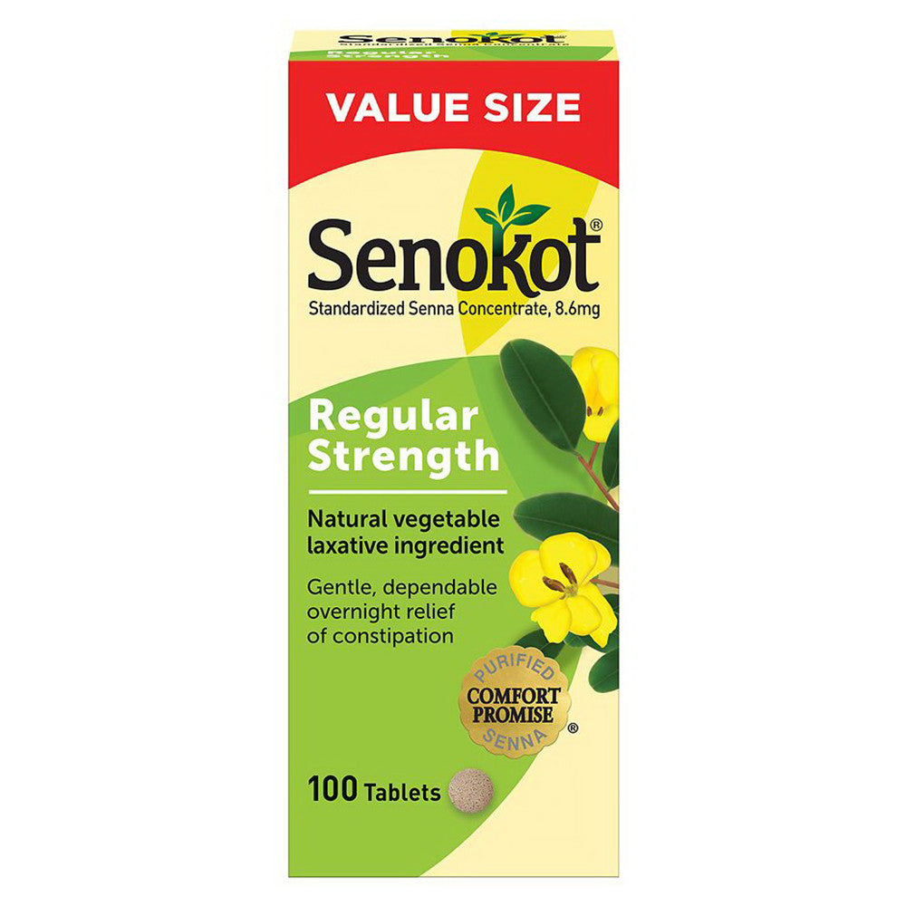 Senokot Regular Strength Natural Vegetable Laxative Tablets, 100 Ea