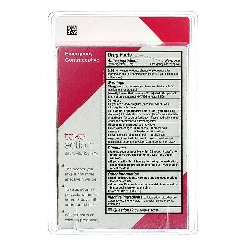 Take Action Emergency Contraceptive Levonorgestrel Emergency Contraceptive Tablet, 1.5 Mg