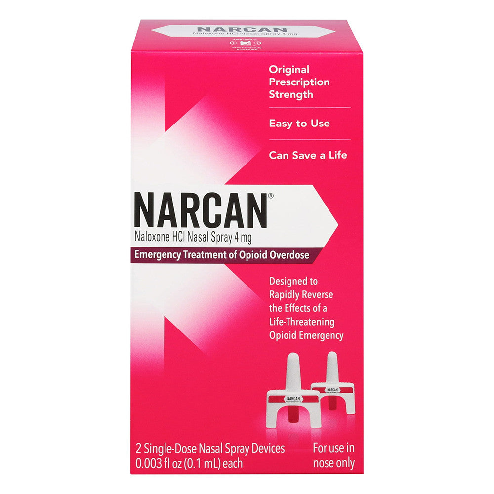 Narcan Nasal Spray Emergency Treatment of Single Dose Opioid Overdose, 2 Ea