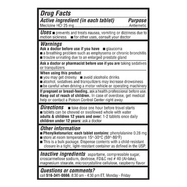 Reliable 1 Laboratories Meclizine Antiemetic Relieve Sickness 25 mg, 100 Ct