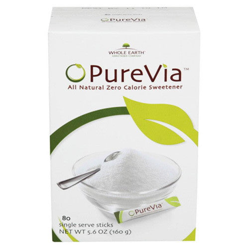 Purevia All Natural Zero Calorie Sweetner Powder Packets - 80 Ea
