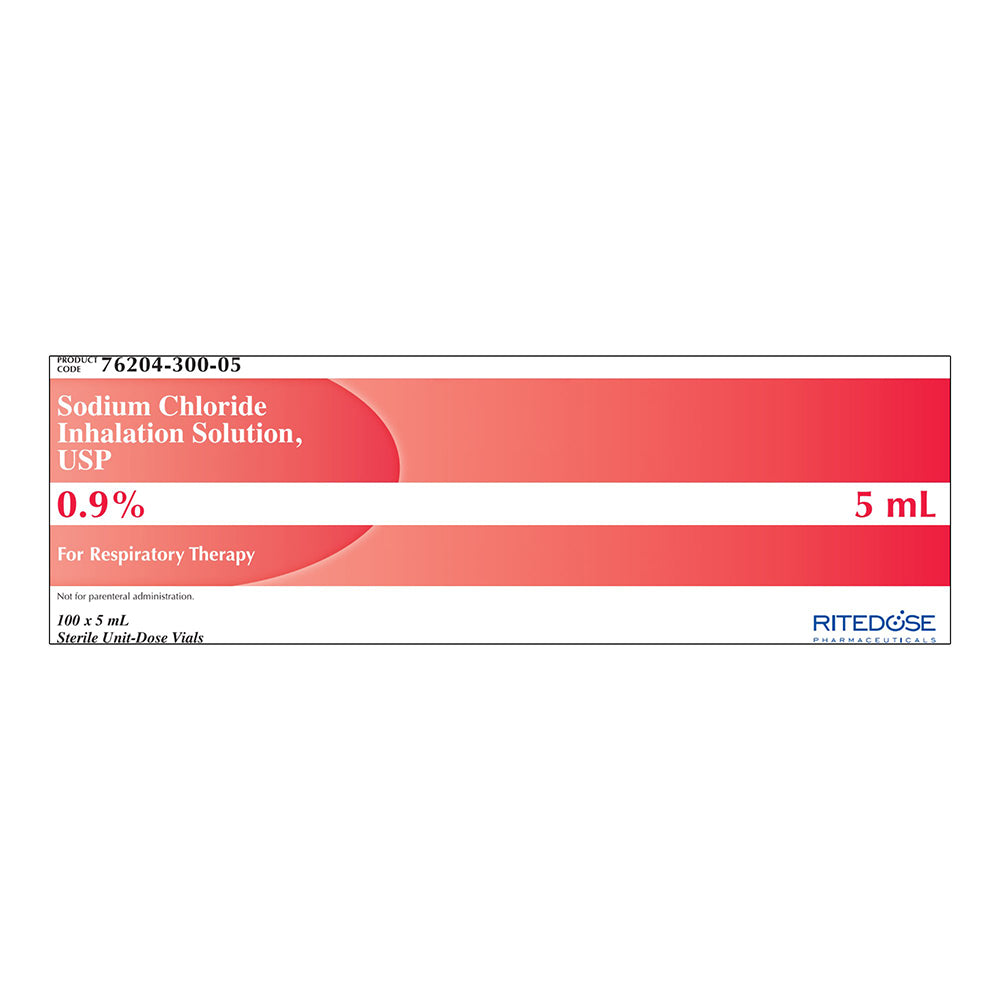 Sodium Chloride Preservative Free 0.9 Percent Solution 5ml Ampules for Inhalation 100Ea