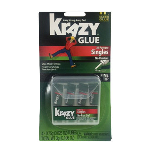 Elmers Krazy Instant Glue All Purpose Single Use Tubes - 4 Ea