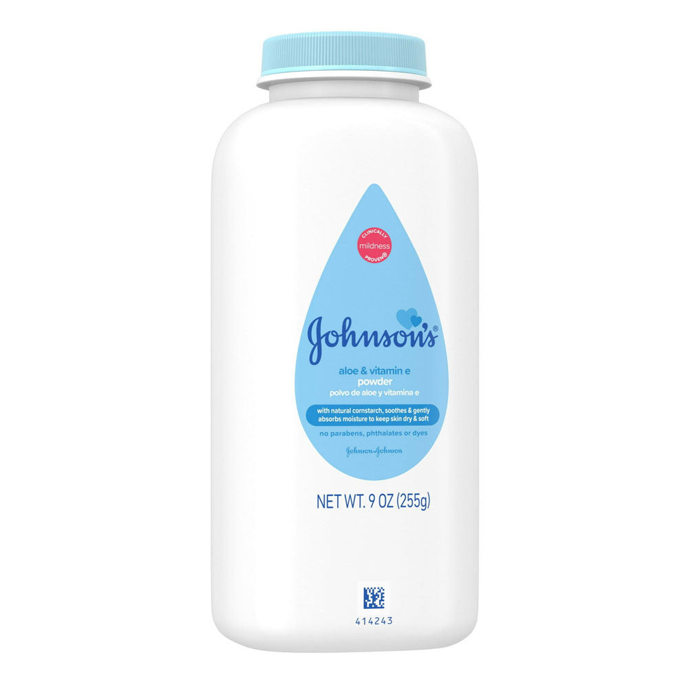 Johnson And Johnson Baby Powder Pure Cornstarch with Aloe & Vitamin E, 9 Oz