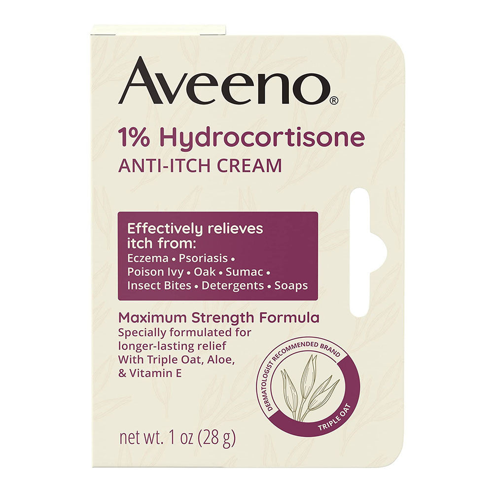 Aveeno Maximum Strength 1% Hydrocortisone Anti-Itch Cream, 1 Oz
