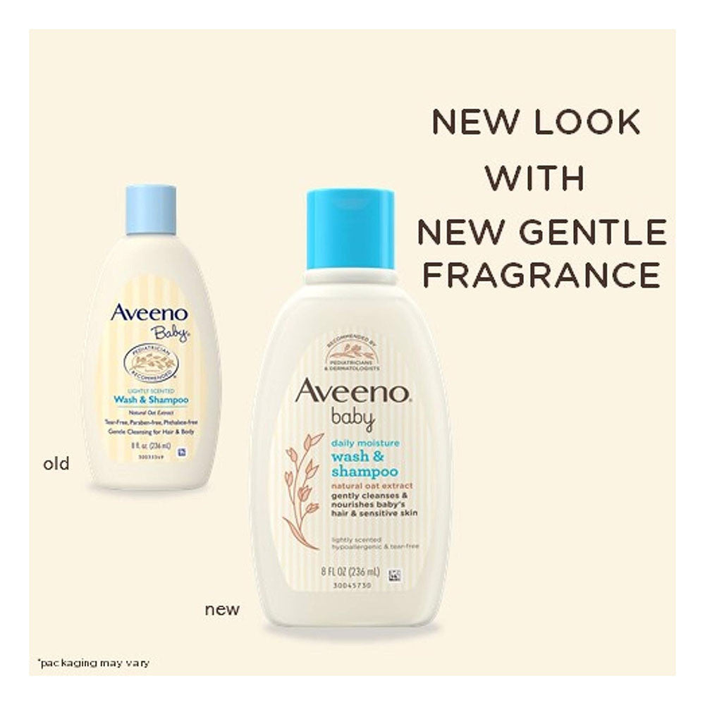 Aveeno Baby Wash And Shampoo With Natural Oat Formula, Lightly Scented, 8 Oz