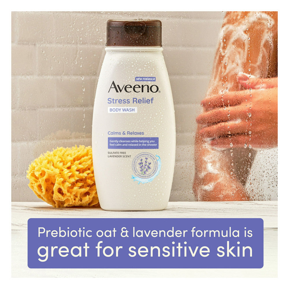 Aveeno Active Naturals Stress Relief Body Wash, Lavender, 12 Oz