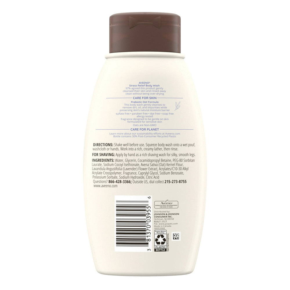 Aveeno Active Naturals Stress Relief Body Wash, Lavender, 12 Oz