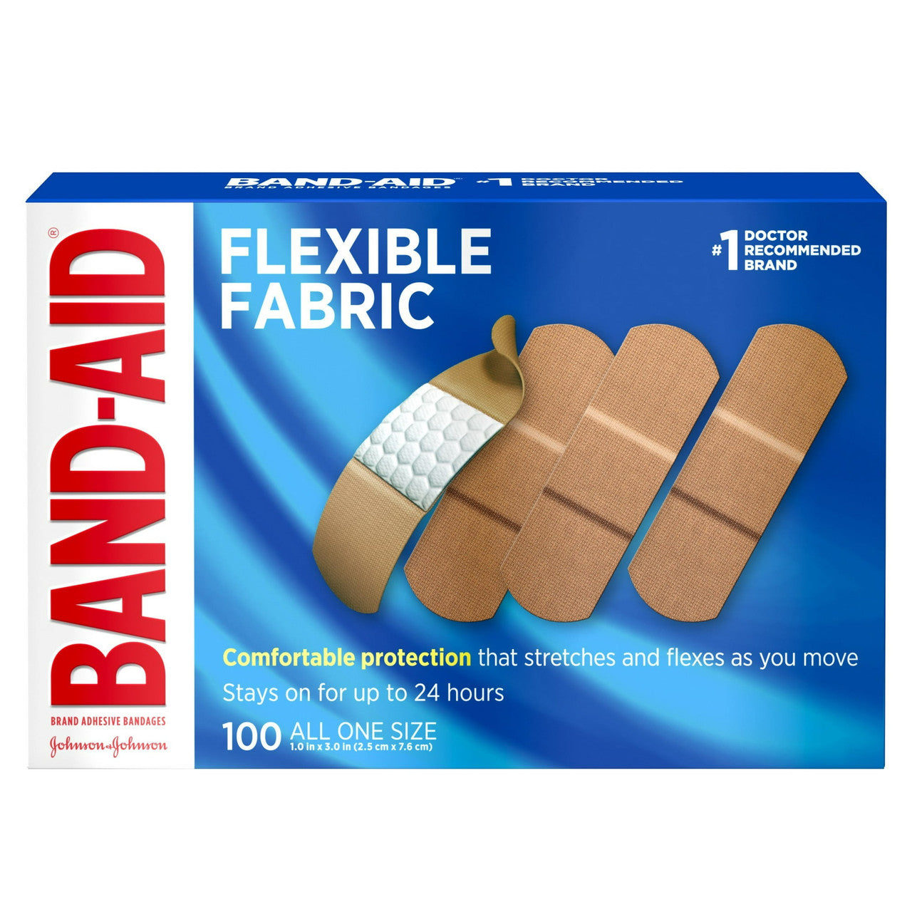 Band Aid Adhesive Flexible Fabric Bandages 100 Ea