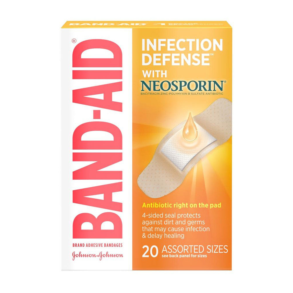 Band Aid Brand Infection Defense With Neosporin Antibiotic Bandages, 20 Ea