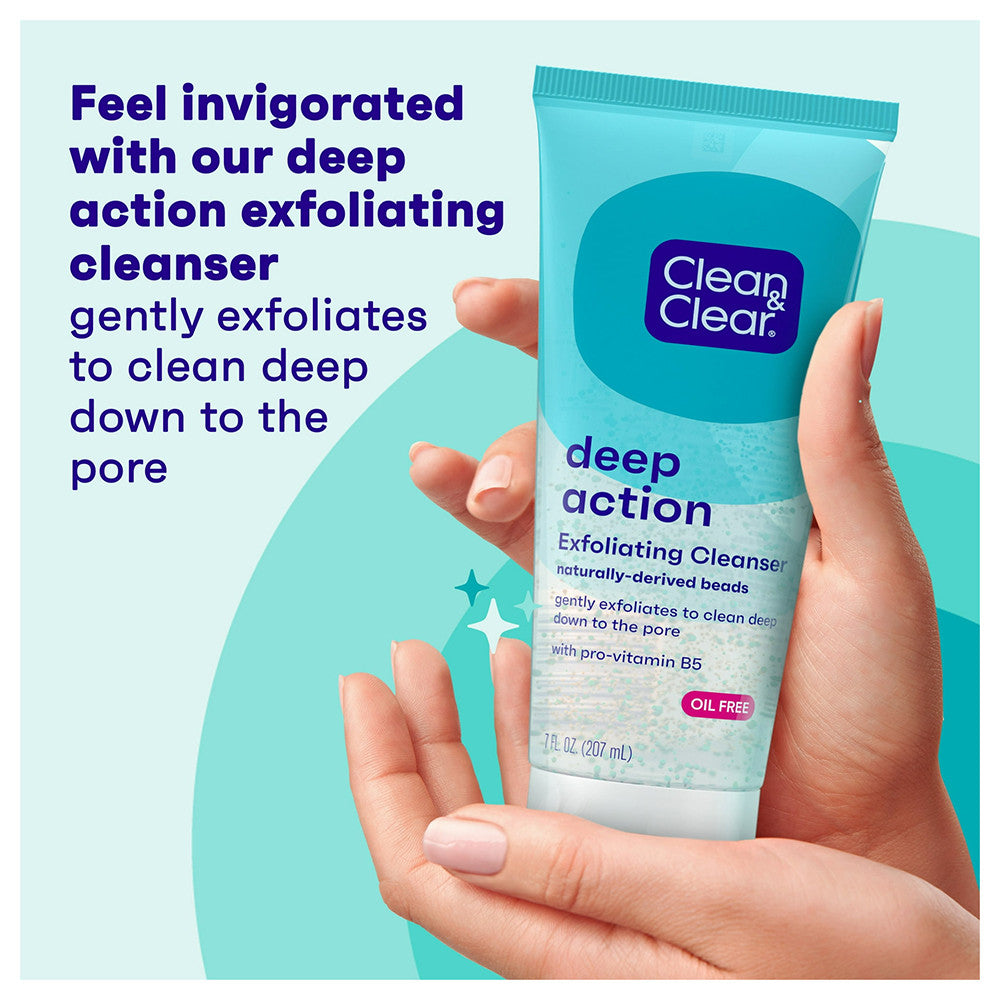 Clean And Clear Deep Action Exfoliating Facial Scrub, 7 oz