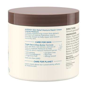 Aveeno Active Naturals Skin Relief Moisture Repair Cream, Fragrance Free, 11 Oz