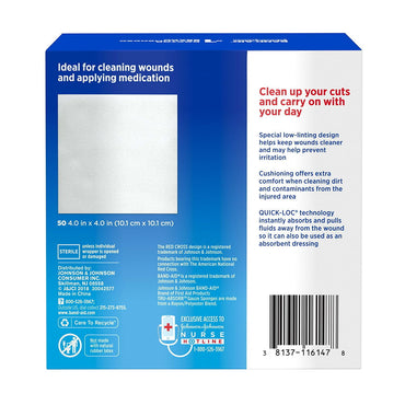 Band Aid Mirasorb Gauze Sponges, Large 4 Inch X 4 Inch, 50 Ea