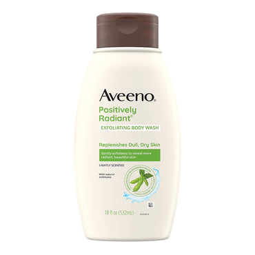 Aveeno Positively Radiant Soap Free Exfoliating Body Wash, 18 Oz