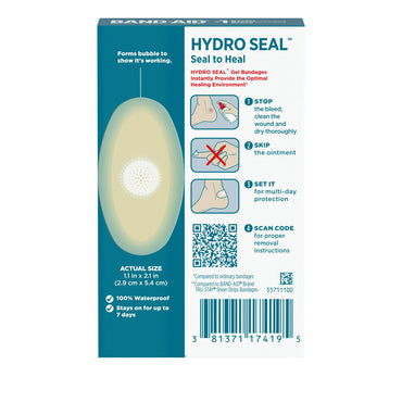 Johnson and Johnson Band Aid Adhesive Hydro Seal Blister Heels Hydrocolloid Gel Bandages, 6 Ea