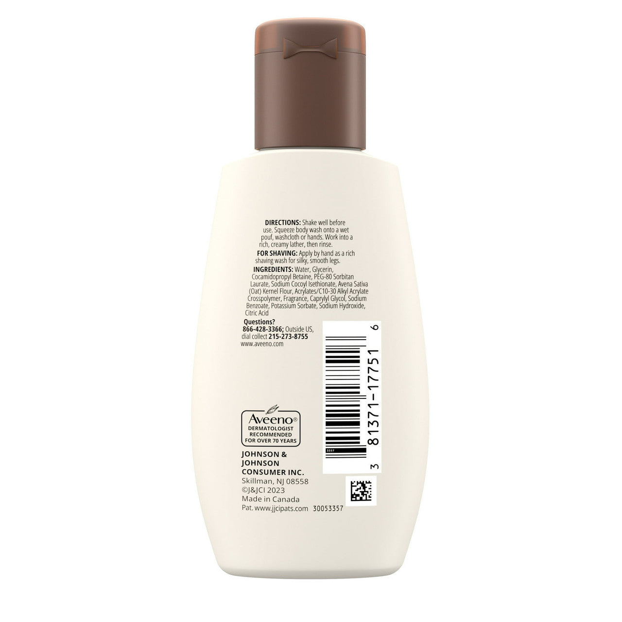 Aveeno Daily Moisturizing Oat Body Wash For Dry Skin, 2 Oz