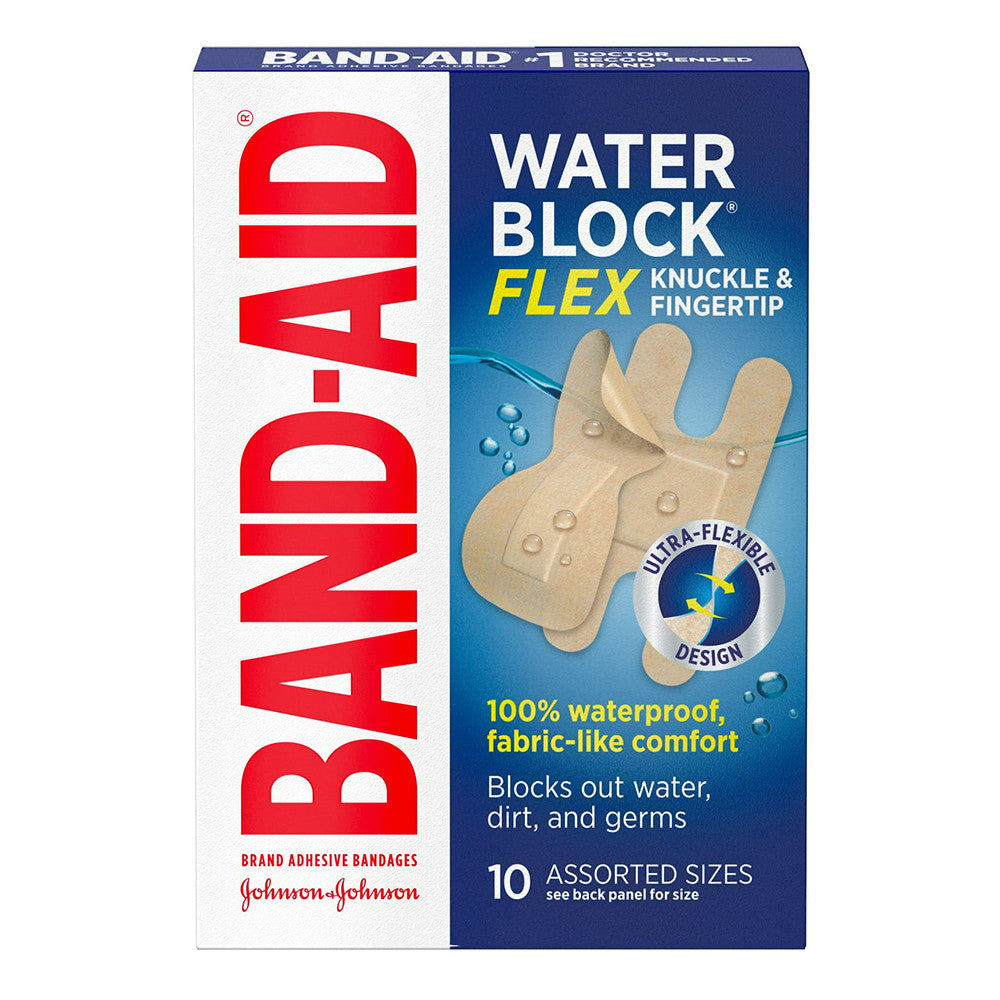 Band Aid Brand Water Block Flex Finger Adhesive Bandages, Assorted, 10 Ea