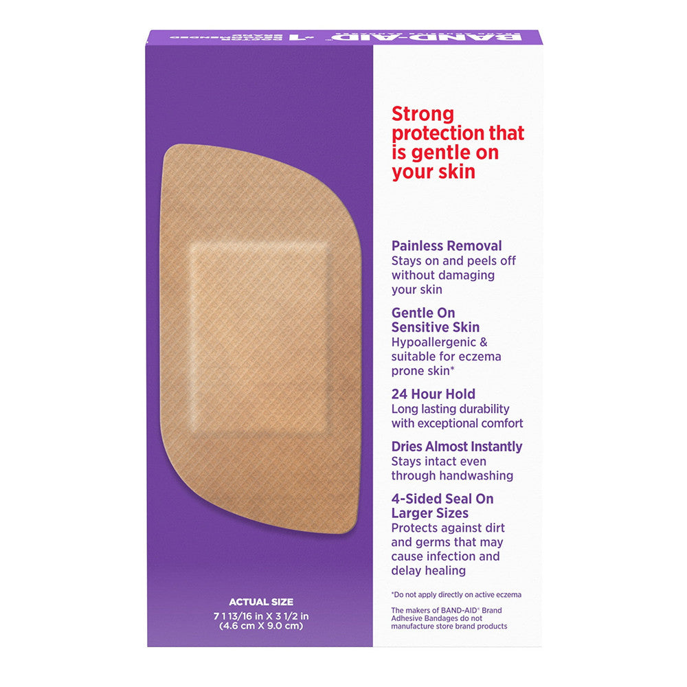 Band Aid Brand Adhesive Bandage for Sensitive Skin, Extra Large, 7 Ea
