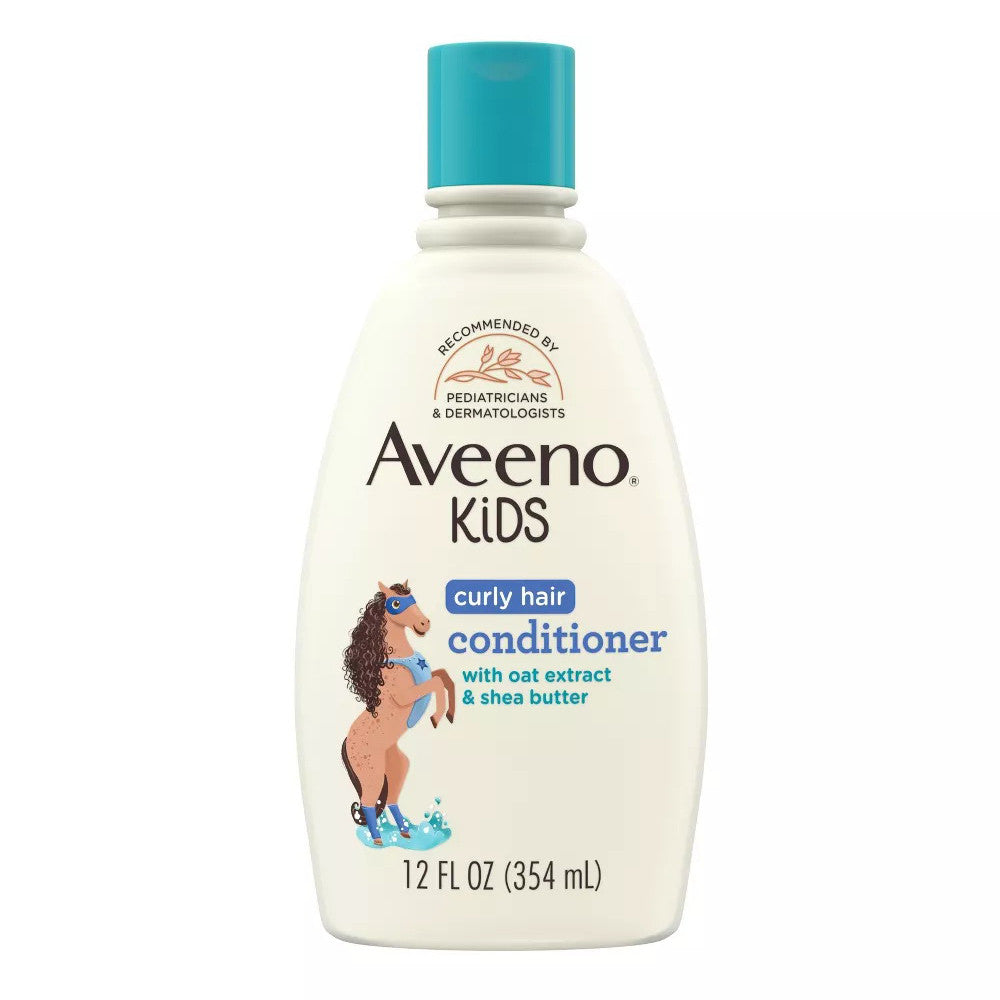 Aveeno Kids Curly Hair Hydrating Conditioner for Curly Hair with Shea Butter, 12 Oz