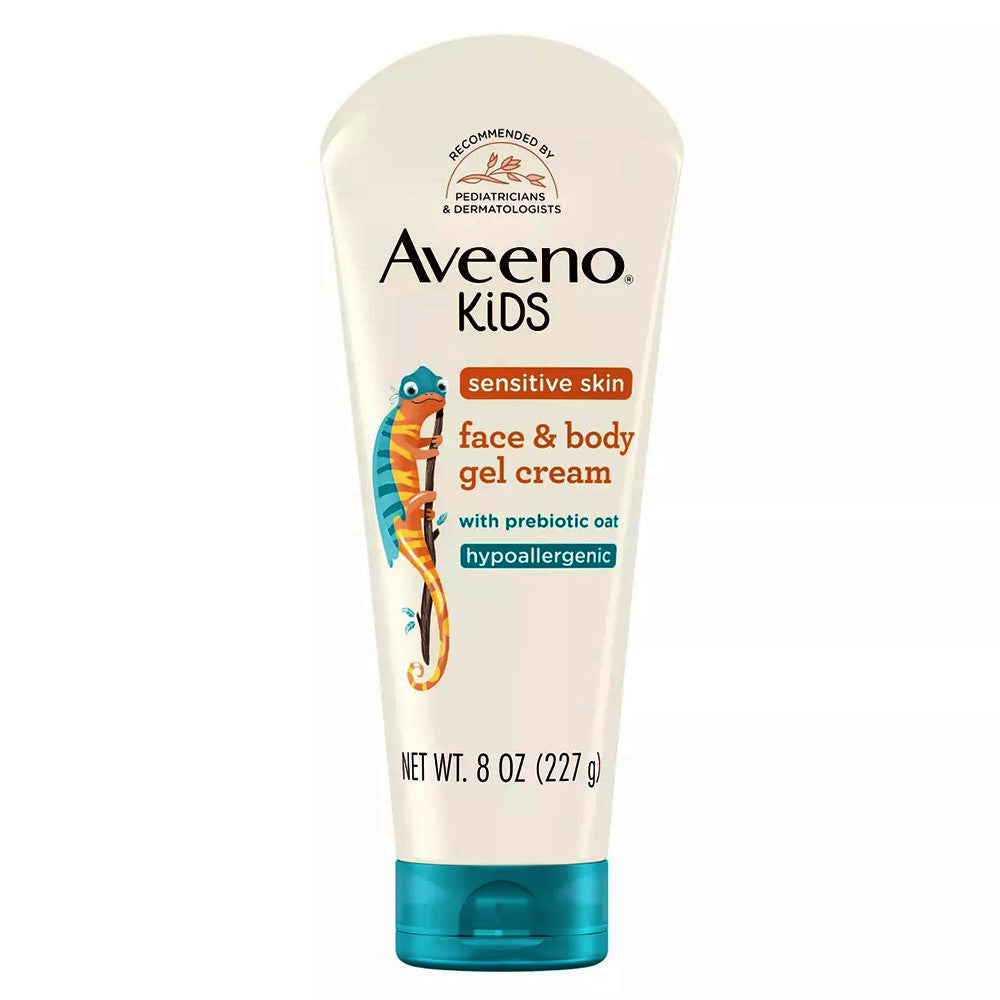 Aveeno Kids Face and Body Gel Cream Lotion for Sensitive Skin, Lightweight, 8 Oz